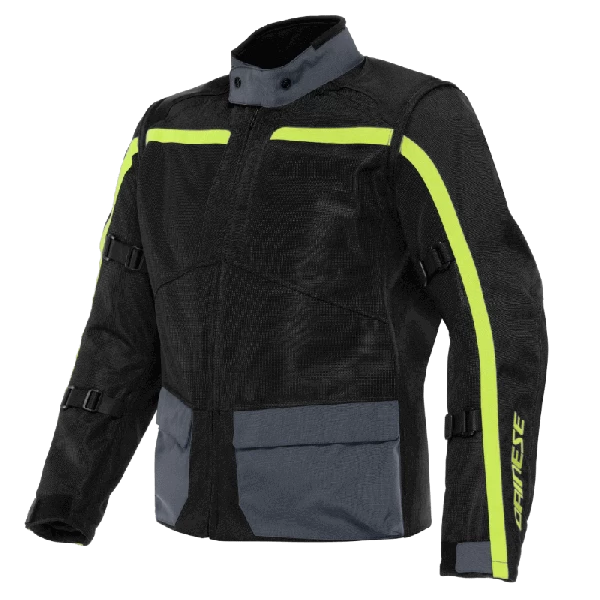 Dainese Outlaw Tex Jacket Black Black Ebony Fluo-Yellow